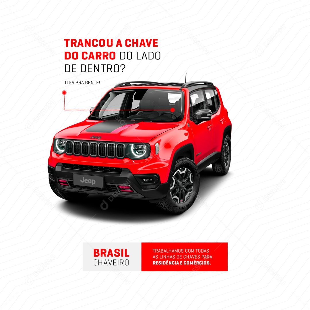 Trancou a Chave do Carro do Lado de Dentro? Ligue Pra Gente Chaveiro Social Media PSD Editável