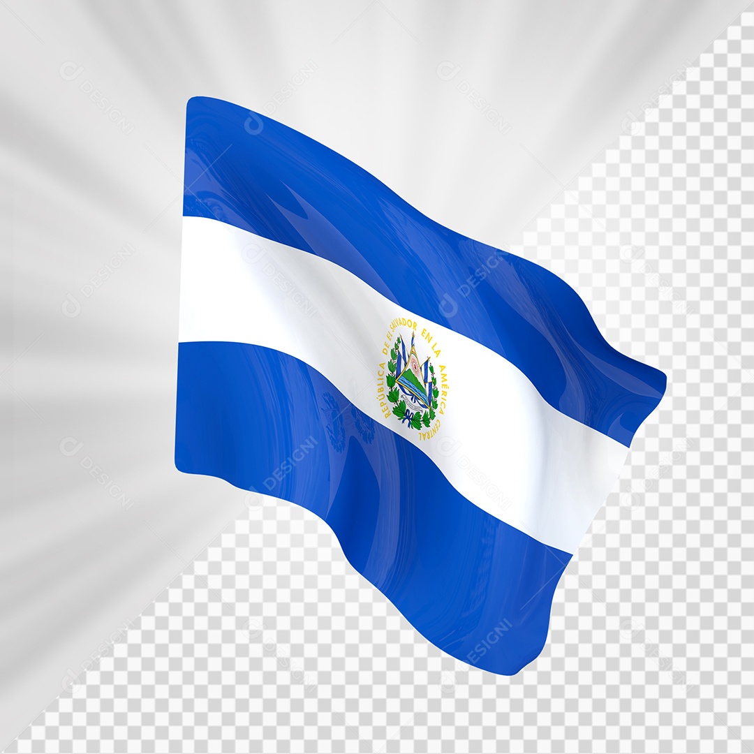 El Salvador 3D Flag Element for Composition PSD