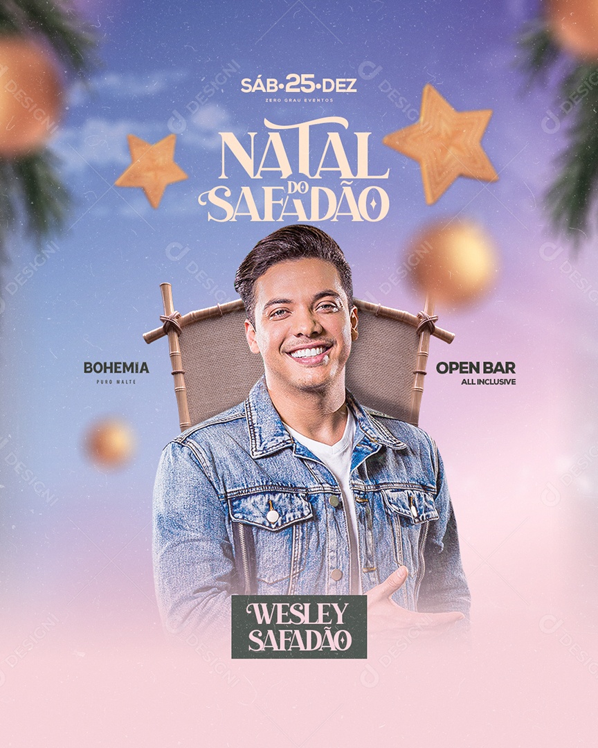 Flyer Natal do Safadão Social Media PSD Editável