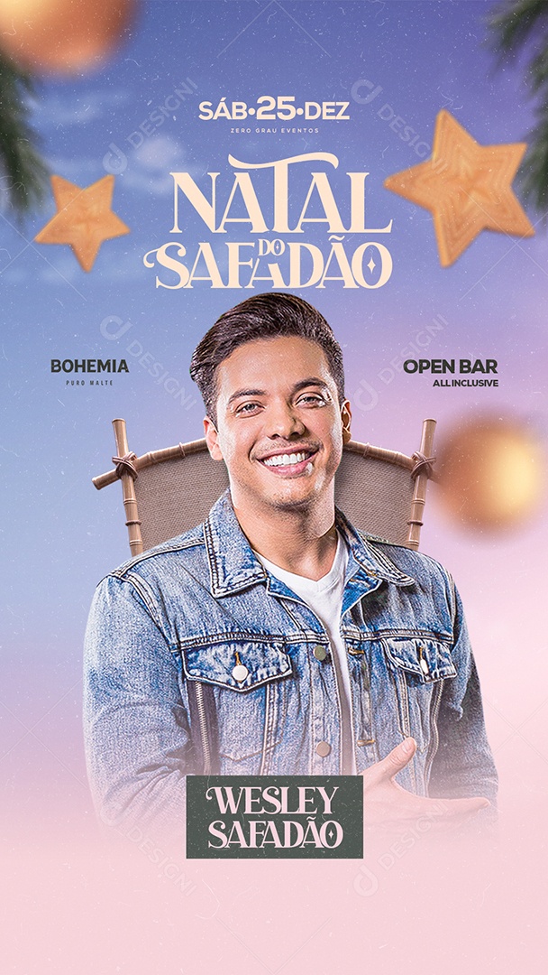 Flyer Natal do Safadão Story Social Media PSD Editável