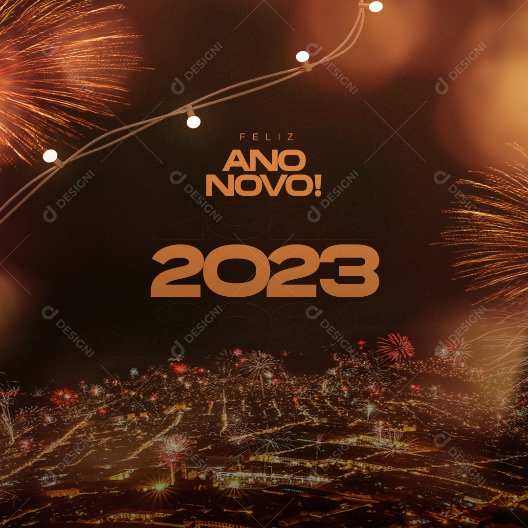 Feliz Ano Novo 2023 Social Media PSD Editável