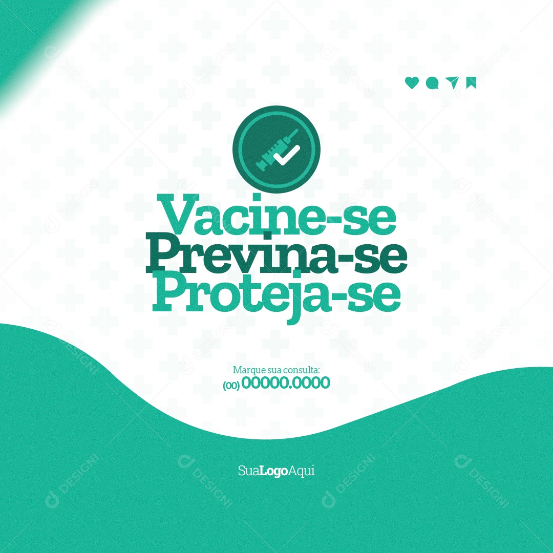 Vancine-se Previna-se Proteja-se Clínica Médica Social Media PSD Editável