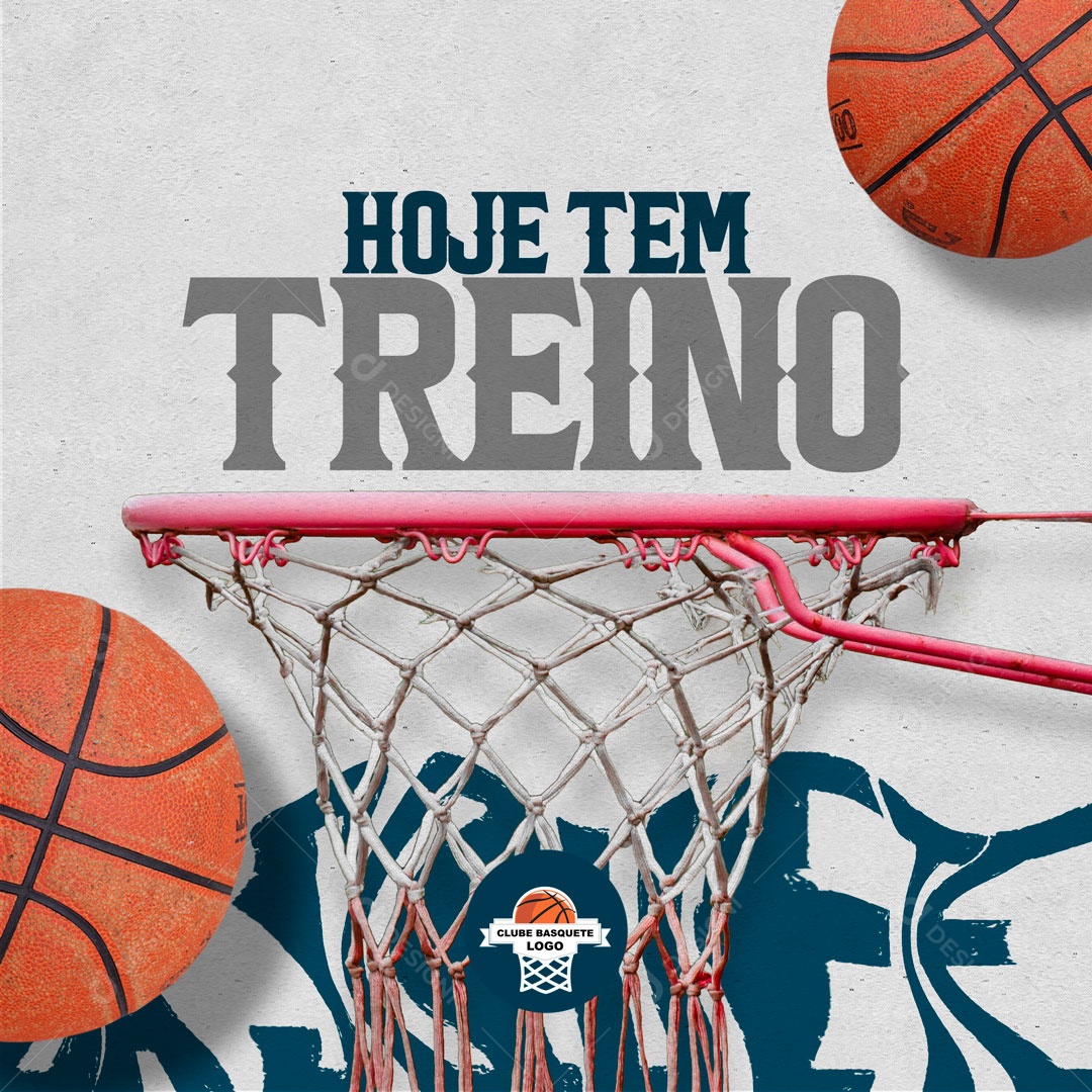 Hoje Tem Treino Escola de Basquete Social Media PSD Editável