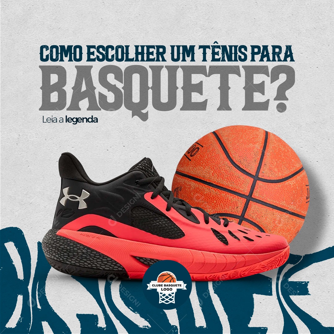 Como Escolher um Tênis Para Basquete? Social Media PSD Editável