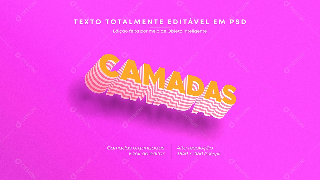 Efeito de Texto Camadas PSD Editável