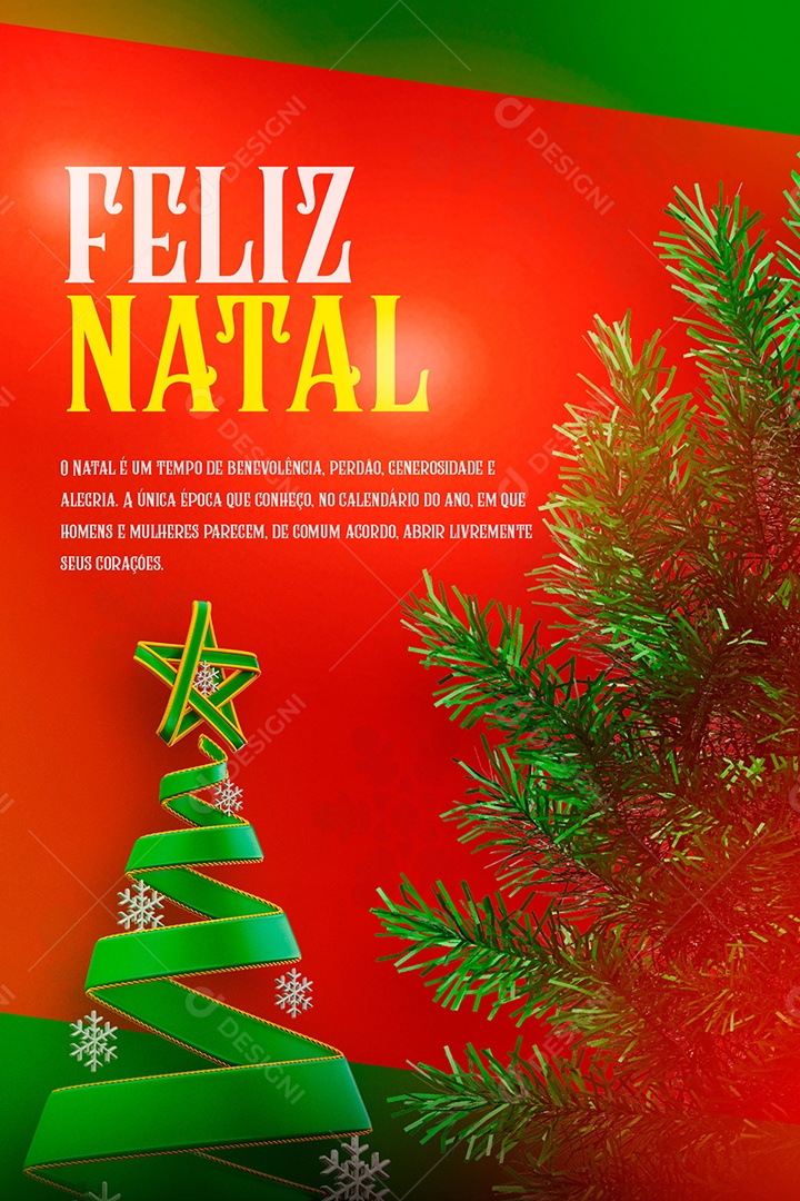 O Natal é Tempo de Benevolência Cartão Natalino Social Media PSD Editável