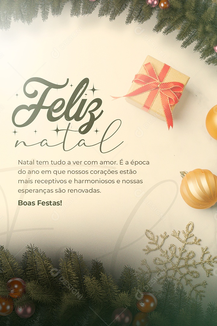 Natal tem Tudo a Ver com Amor Cartão Natalino Social Media PSD Editável