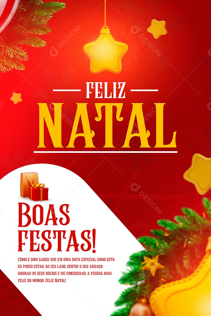 Boas Festa Cartão Natalino PSD Editável