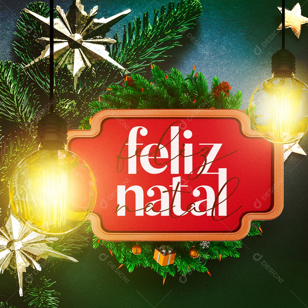 Feliz Natal E Um Próspero Ano Novo Social Media PSD Editável