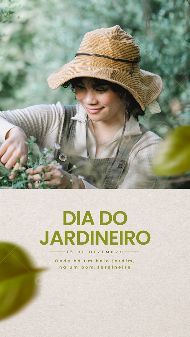 Story Onde há Um Belo Jardim Dia do Jardineiro Social Media PSD Editável