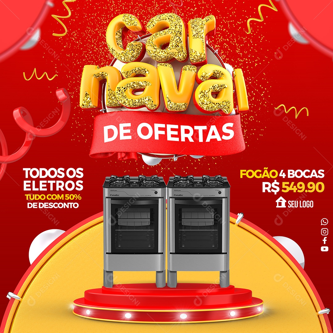 Carnaval De Ofertas Venha Conferir Social Media Psd Editável Download Designi 1290