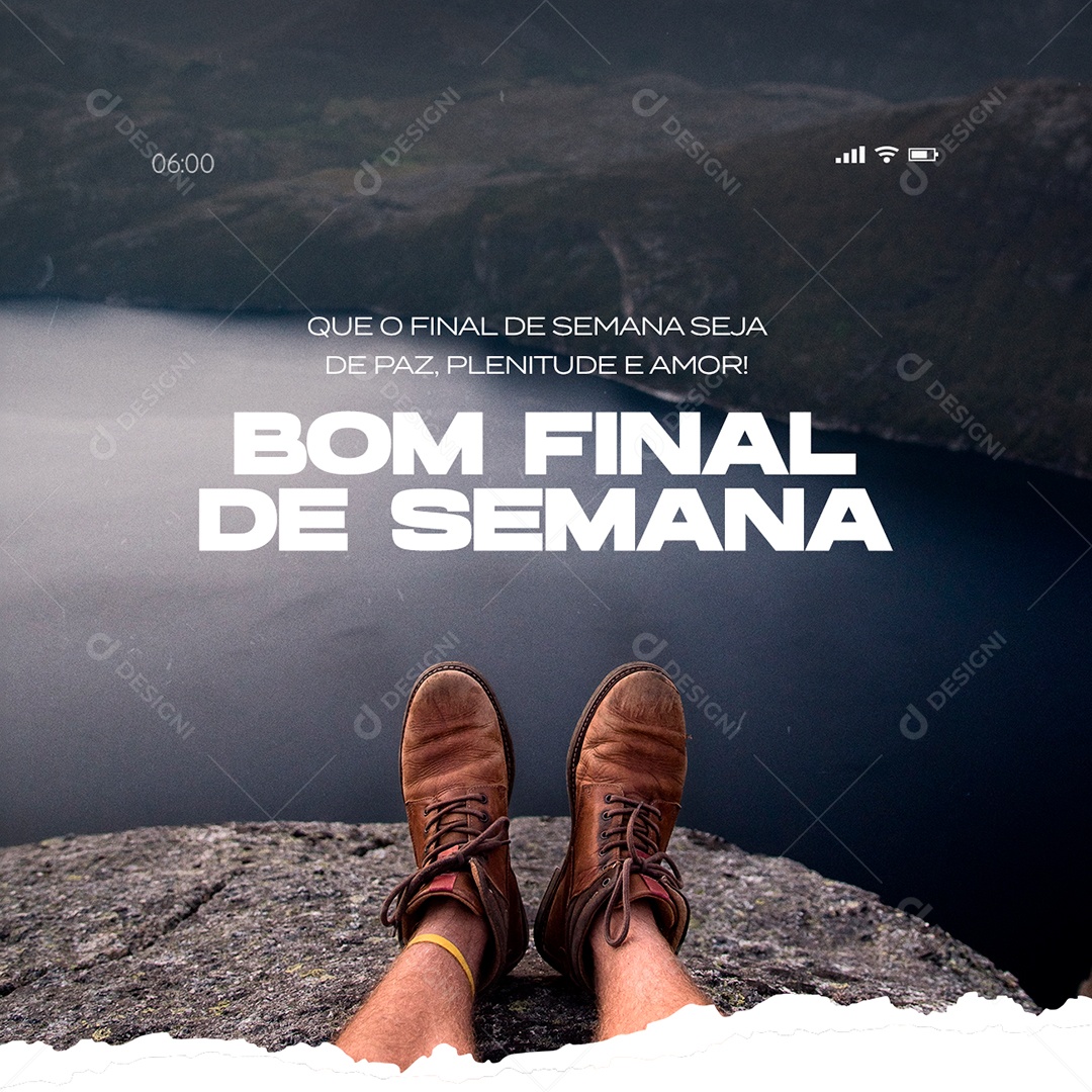 Que o Final de Semana Seja de Paz Plenitude e Amor Social Media PSD Editável