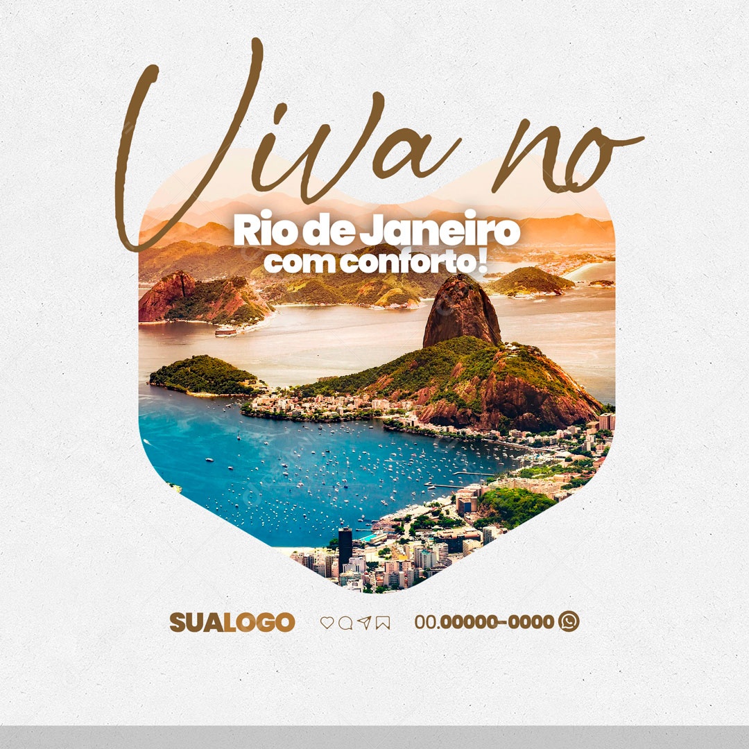 Viva no Rio de Janeiro Comconforto Imobiliária Social Media PSD Editável