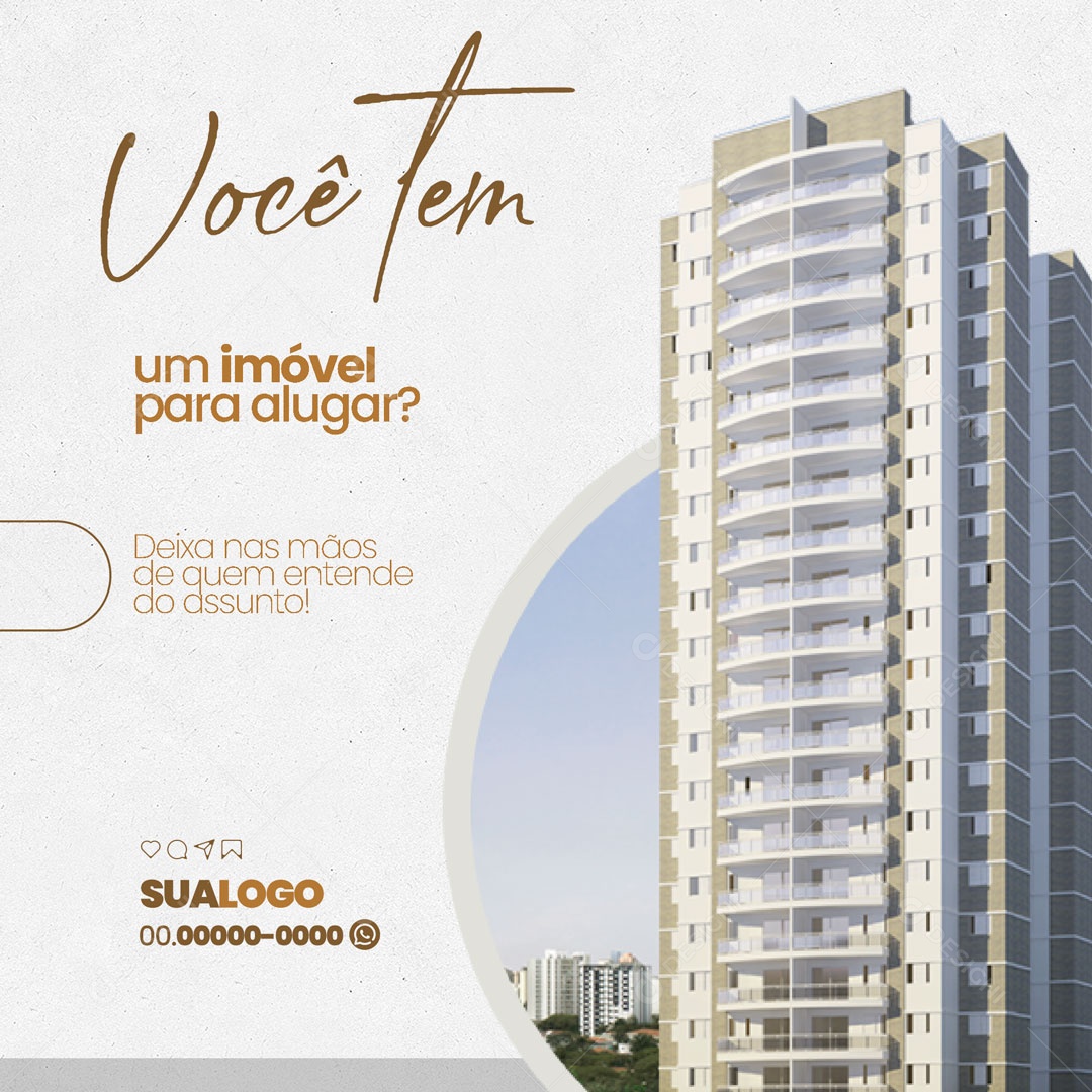 Você Tem Um Imóvel Para Alugar? Imobiliária Social Media PSD Editável