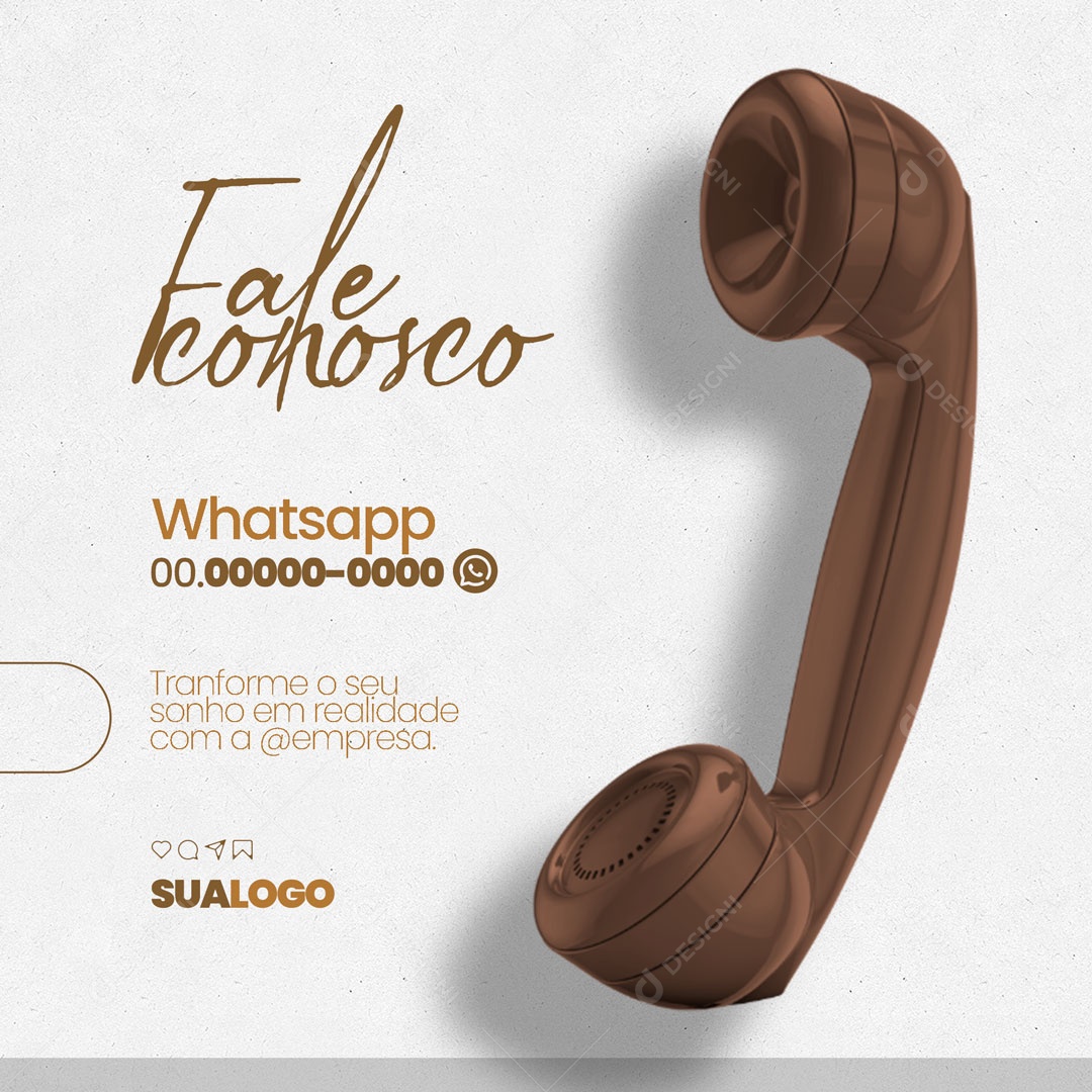 Fale Conosco no Whatsapp Estmos Prontos para te Atender! Imobiliária Social Media PSD Editável