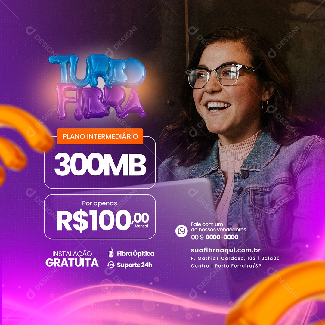 Banner Turbo Fibra Planos a Partir de 100,00 Provedor de Internet