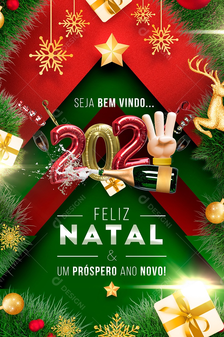Post Feliz Natal E Um Próspero Ano Novo Social Media PSD Editável