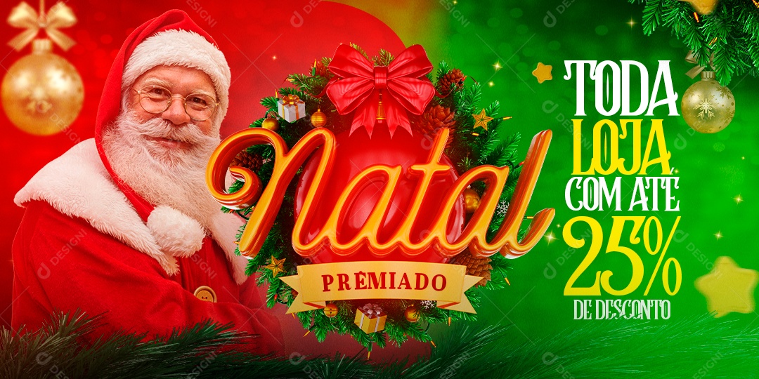 Banner Natal Premiado Social Media PSD Editável