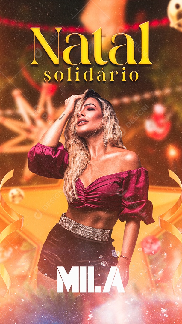 Flyer Natal Solidário Mila Story Social Media PSD Editável