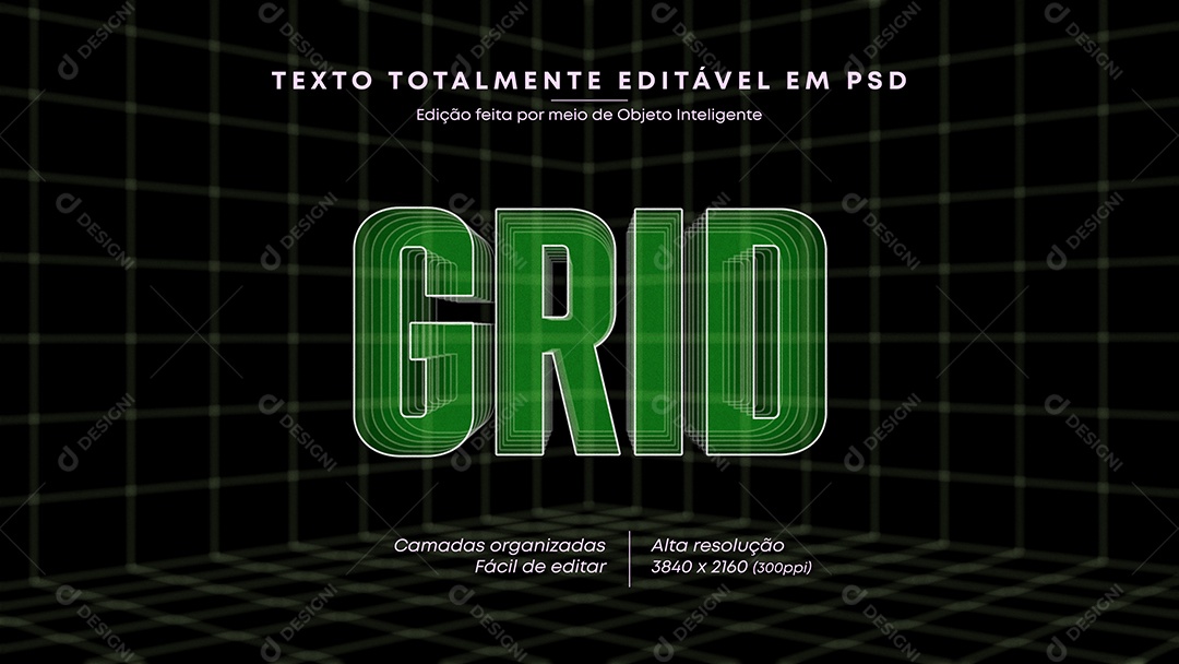 Efeito de Texto Grid PSD Editável