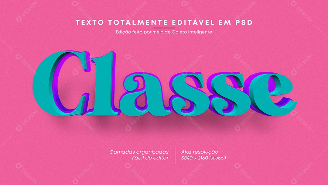 Efeito de Texto Classe PSD Editável