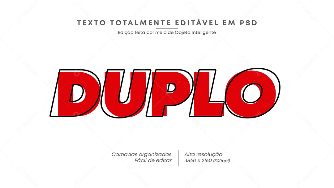 Efeito de Texto Duplo PSD Editável