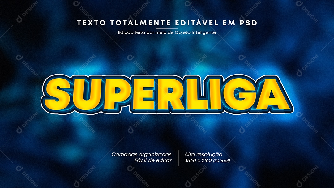 Efeito de Texto Superliga PSD Editável