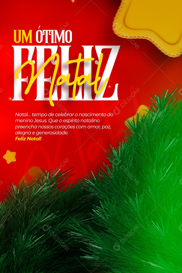 Cartão de Natal Feliz Natal Social Media PSD Editável