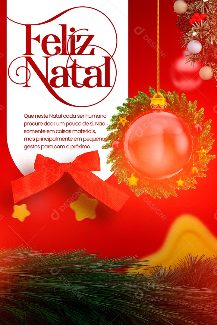 Cartão de Natal Feliz Natal Social Media PSD Editável