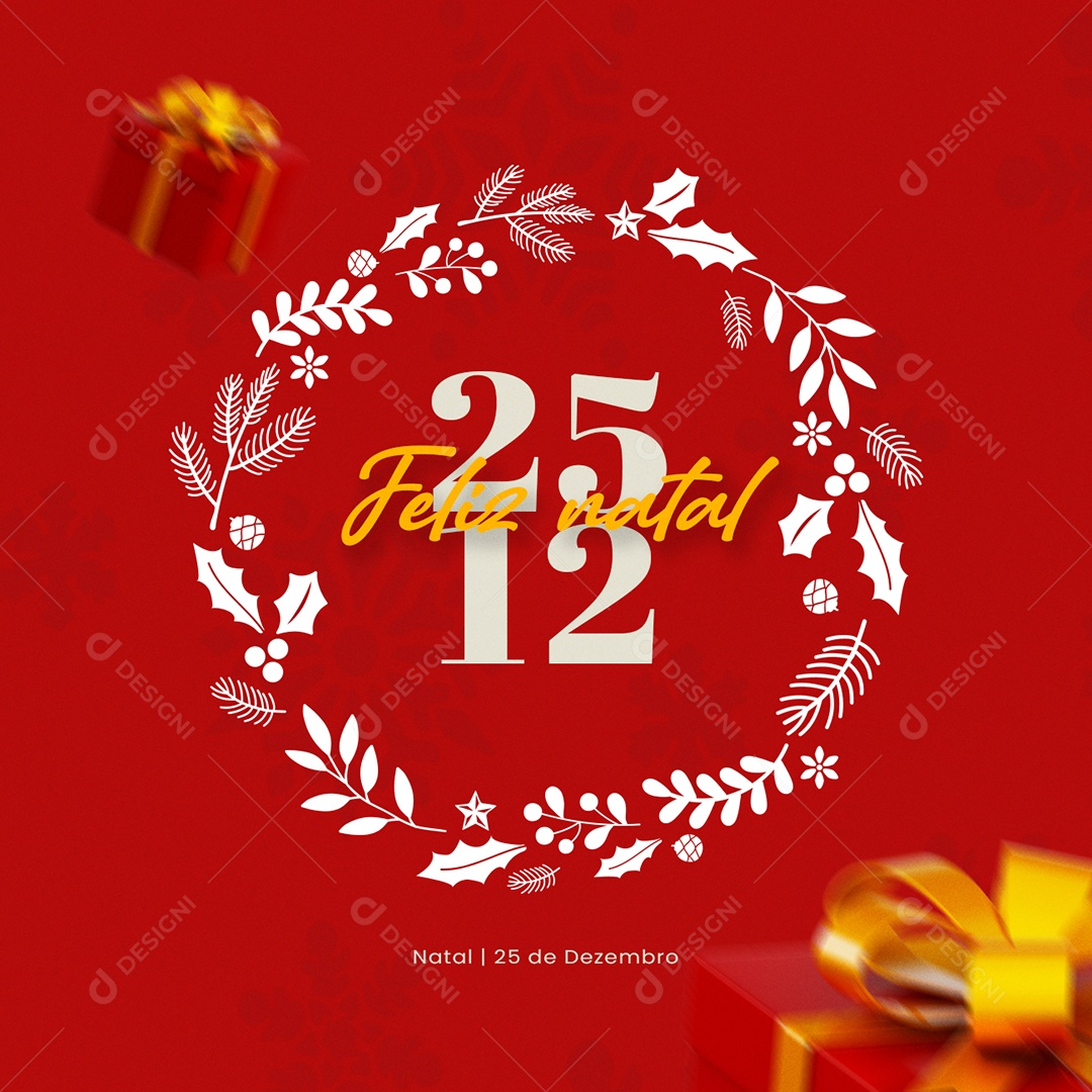 Feliz Natal 25 de Dezembro Social Media PSD Editável