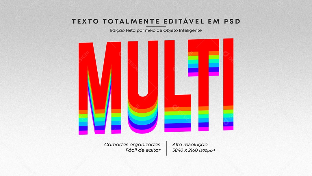 Efeito de Texto 3D Multi PSD Editável