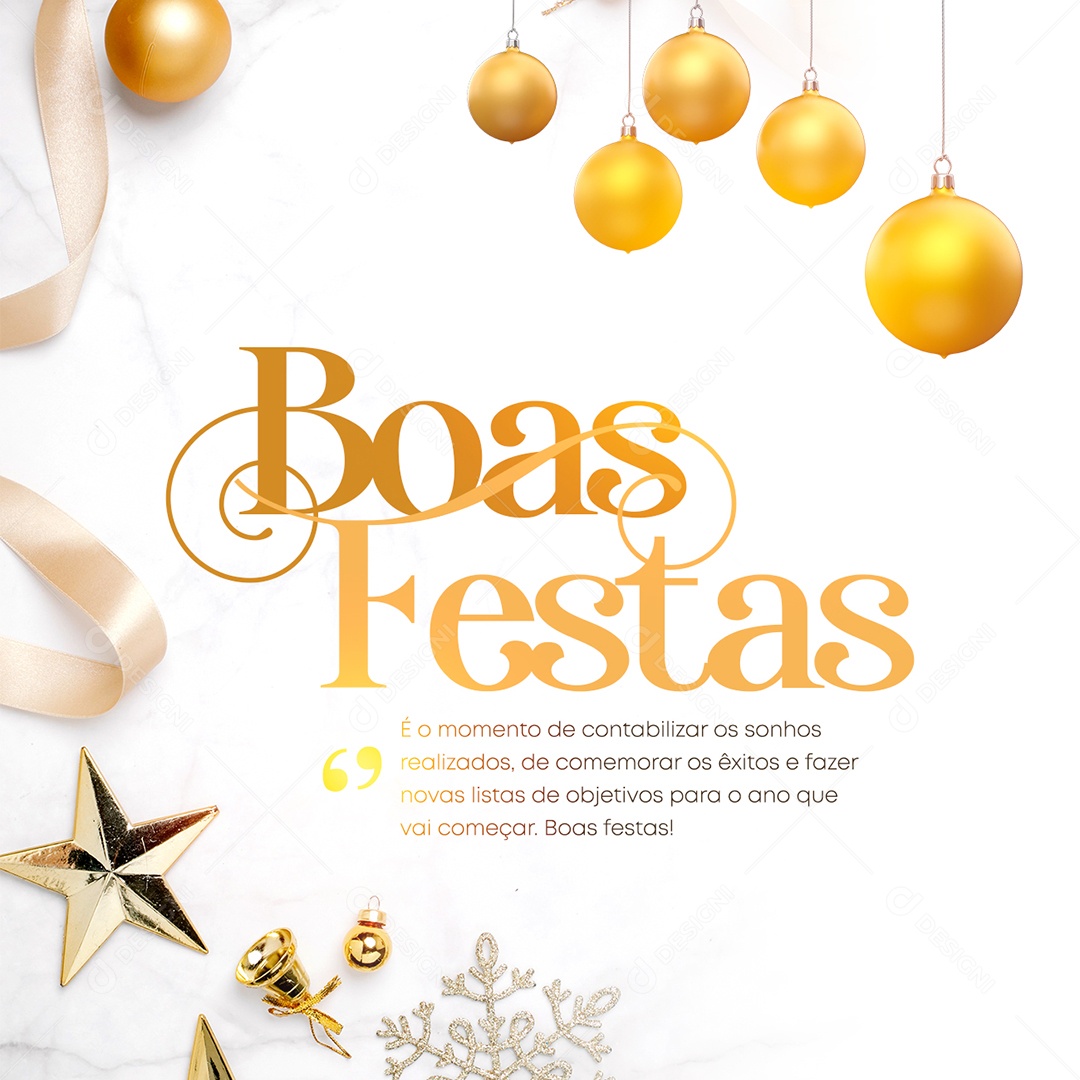 É o Momento de Contalibilizar os Sonhos Boas Festas Ano Novo Social Media PSD Editável