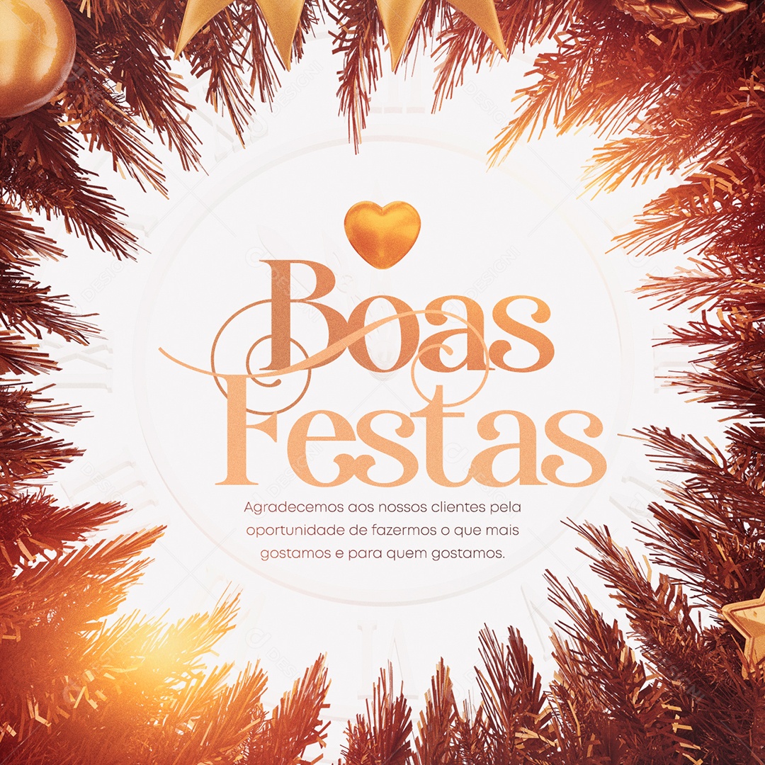 Agradecemos aos Nossos Clientes Boas Festas Feliz Natal Social Media PSD Editável