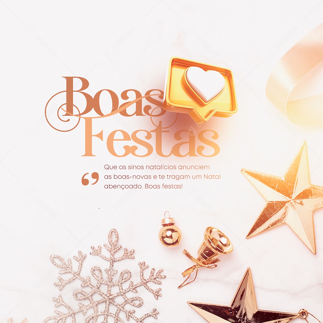 Que os Sinos Natalinos Anunciem as Boas Novas Boas Festas Feliz Natal Social Media PSD Editável