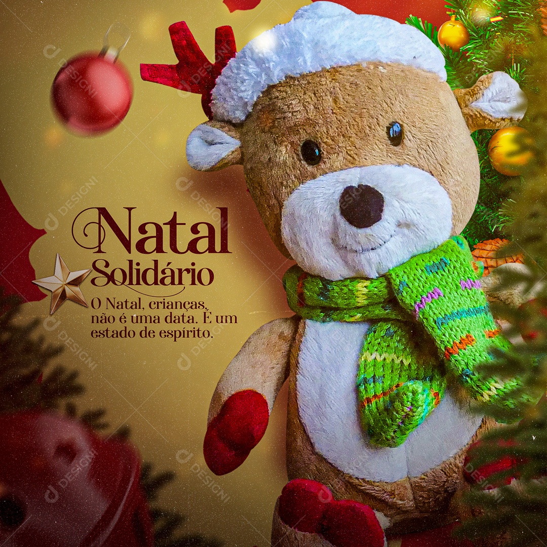 Natal Solidário Feliz Natal Social Media PSD Editável