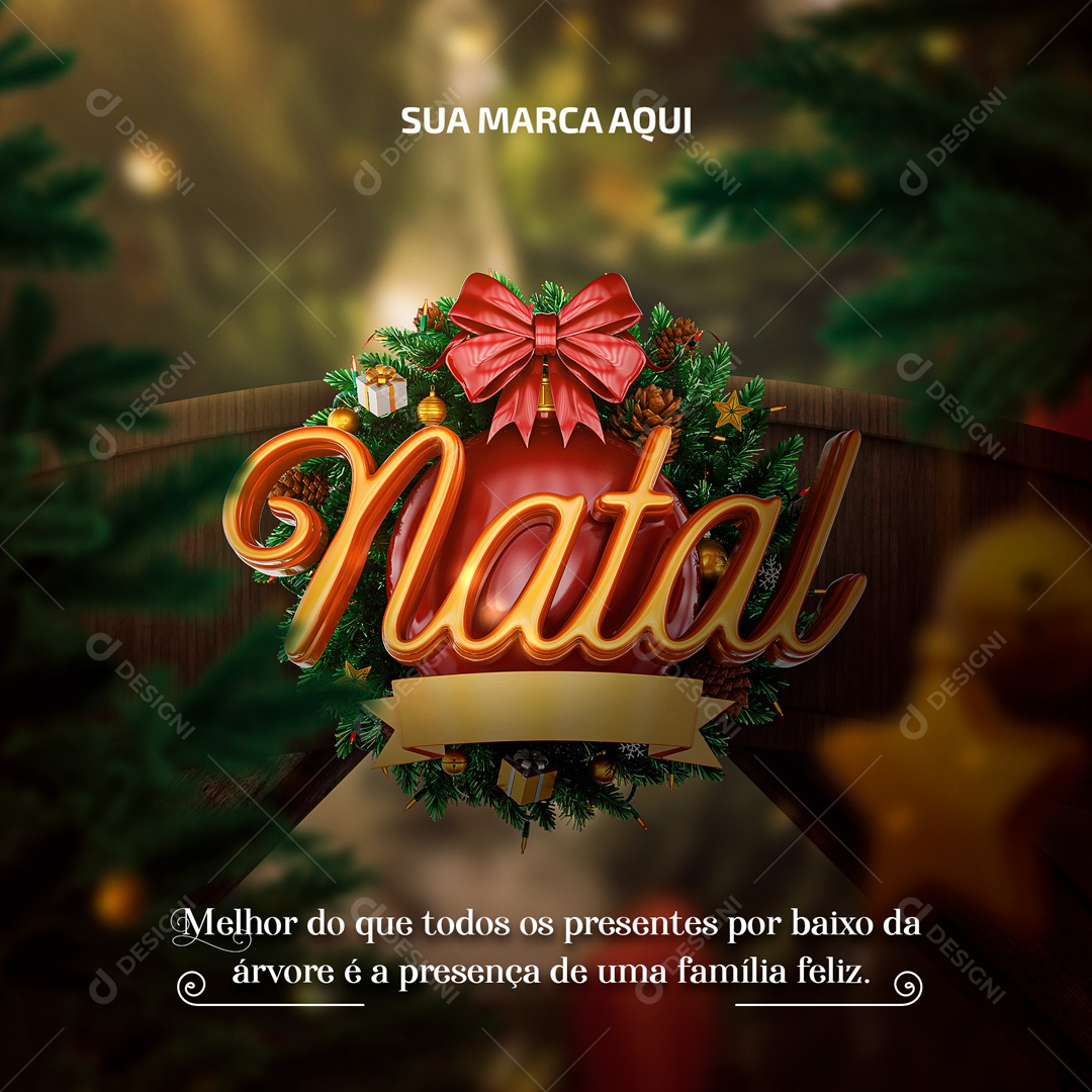 Feliz Natal 25 de Dezembro Social Media PSD Editável