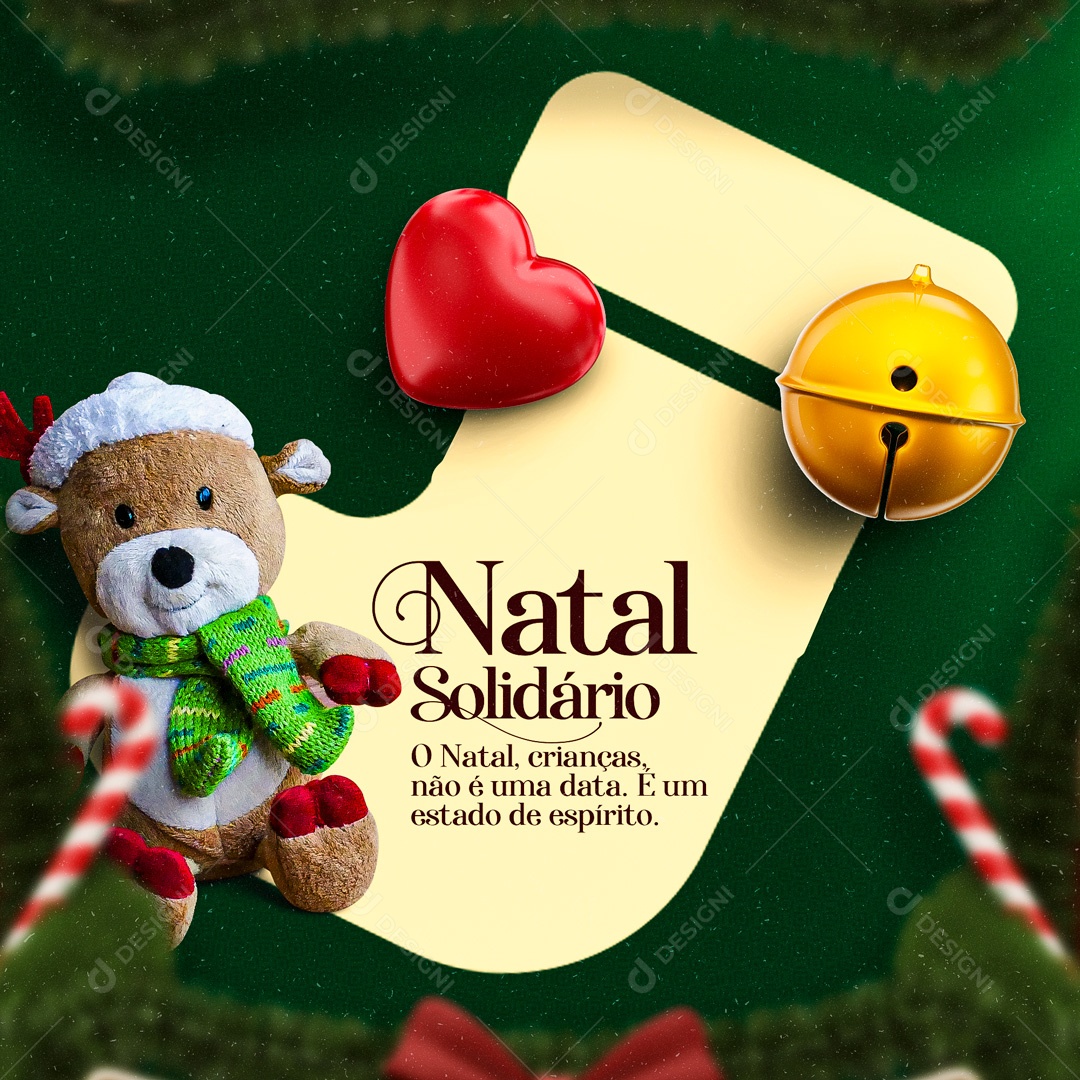 Natal Solidário Feliz Natal Social Media PSD Editável