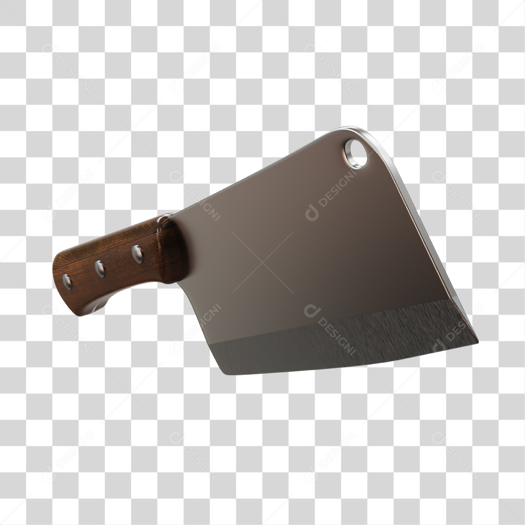 Cutelo de Corta Carne Elemento 3D PNG Transparente