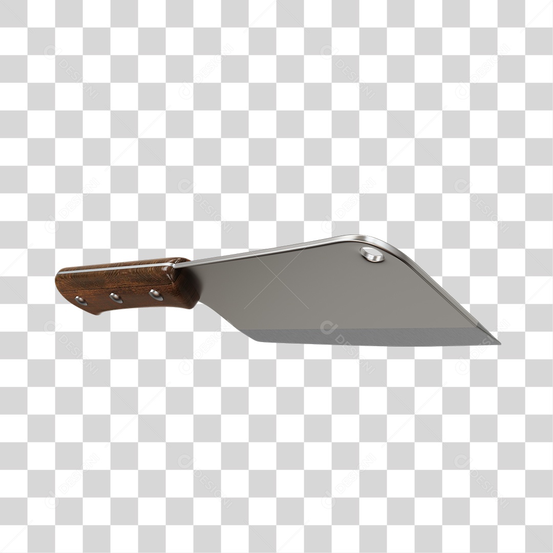 Cutelo de Corta Carne Elemento 3D PNG Transparente