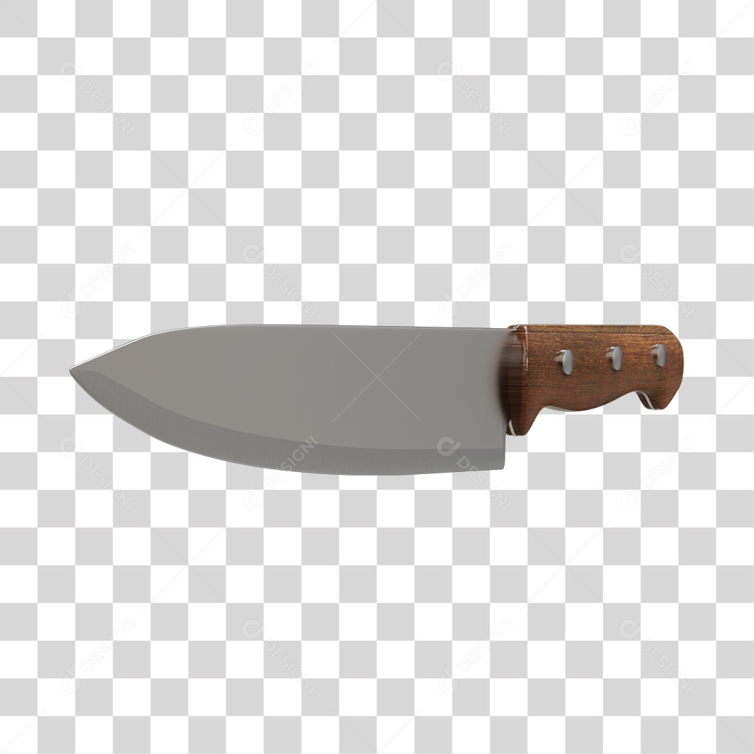 Faca de Corta Carne Elemento 3D PNG Transparente