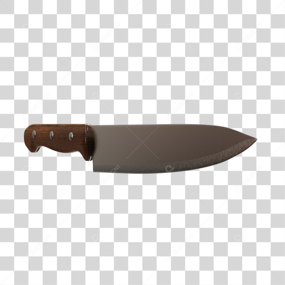 Meat Knife Element 3D Transparent PNG