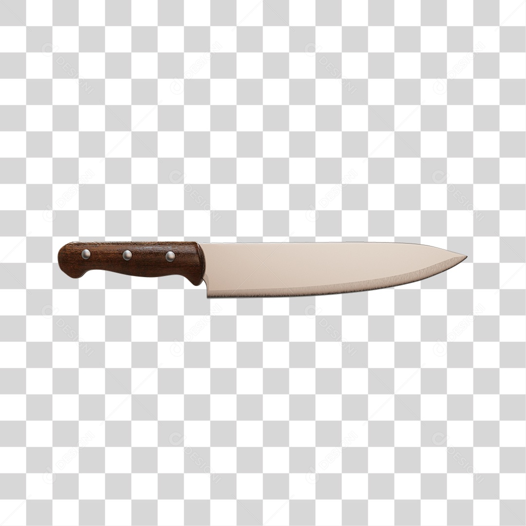 Faca de Corta Carne Elemento 3D PNG Transparente