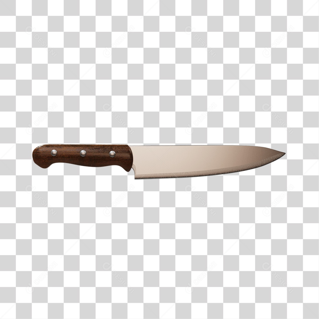 Faca de Corta Carne Elemento 3D PNG Transparente