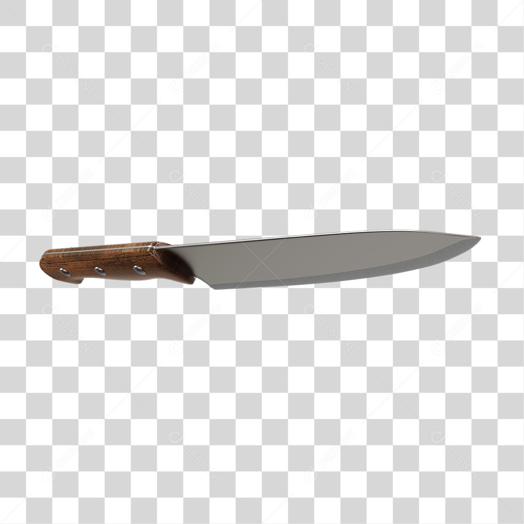 Faca de Corta Carne Elemento 3D PNG Transparente