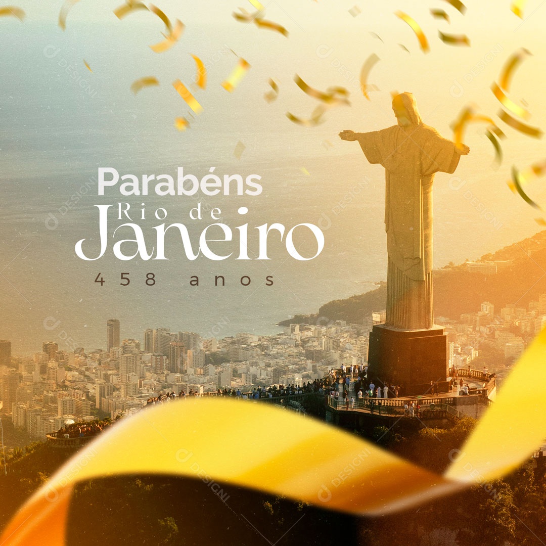 Social Media Aniversário de Cidade Parabéns Rio de Janeiro PSD Editável