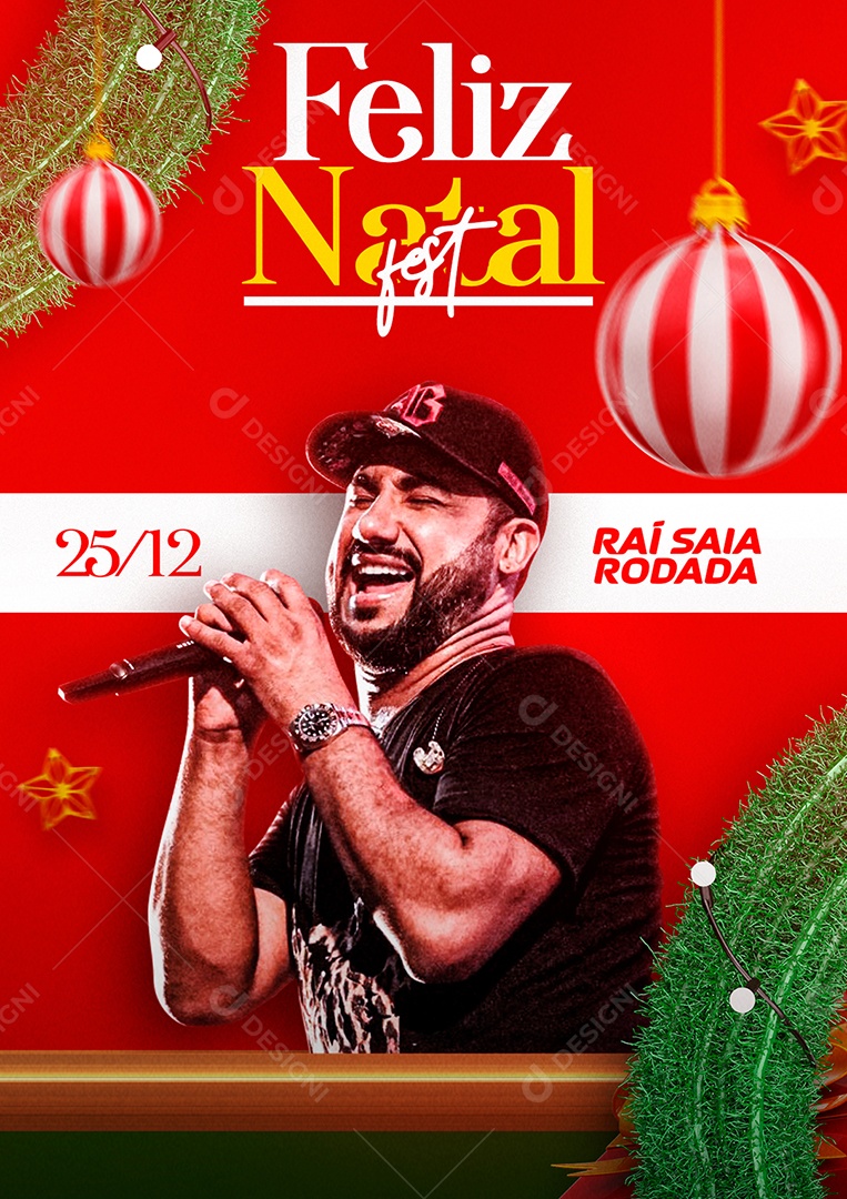 Feliz Natal Fest Raí Saia Rodada Flyer Social Media PSD Editável