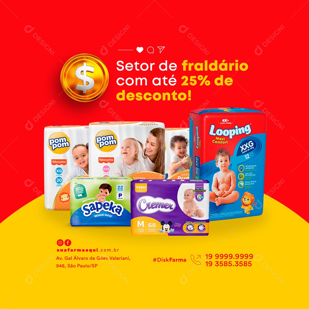 Baby Care Sector with Up to 25% Discount Pharmacy Social Media Editable PSD