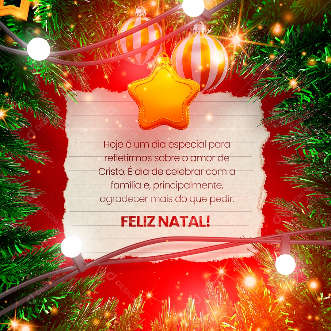 Hoje é um Dia Especial para Refletirmos sobre o Amor Frase de Natal Social Media PSD Editável