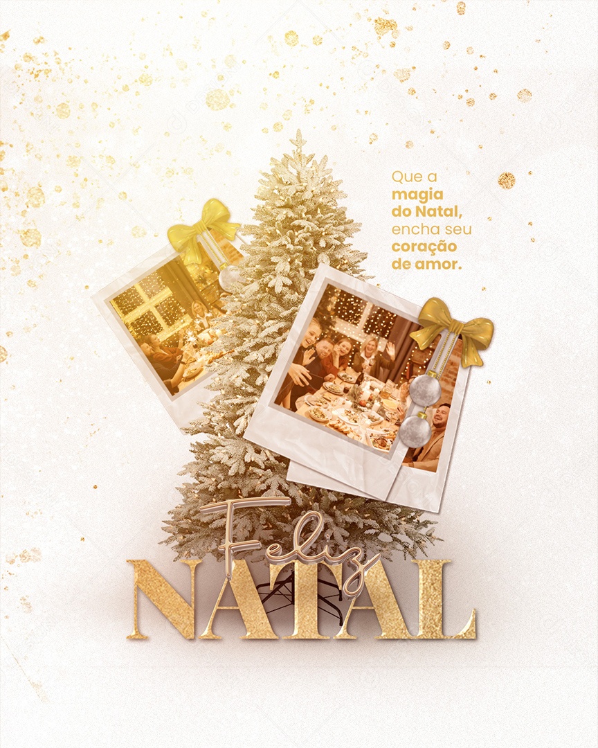 Que a Magia do Natal Encha seu Coração de Amor. Feliz Natal Social Media PSD Editável