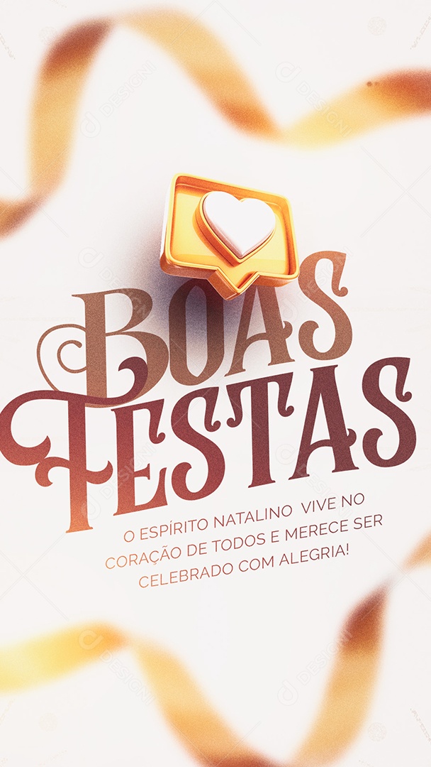 Story O Espírito Natalino Vive no Coração Boas Festas Feliz Natal Social Media PSD Editável